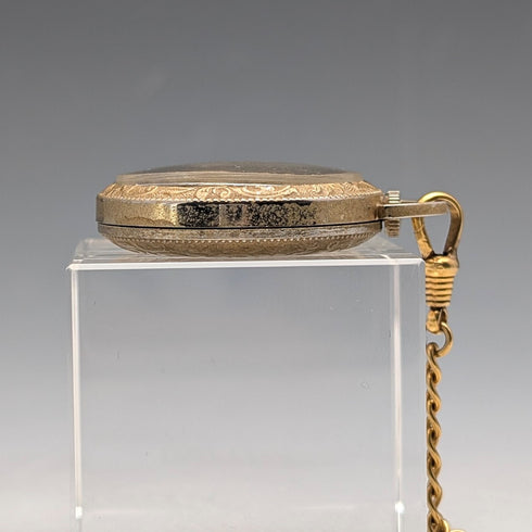 ヴィンテージ スイスBASIS 小型フォブウォッチ 懐中時計 チェーン付 動作良好