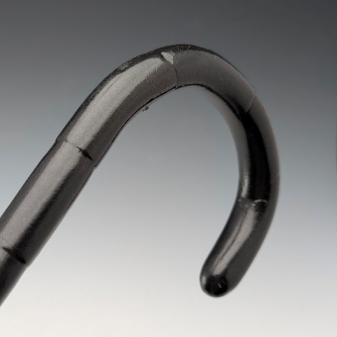 1920年代 英国アンティーク ブラックシャフト 曲がりハンドル 純銀装飾 ステッキ 杖 91cm