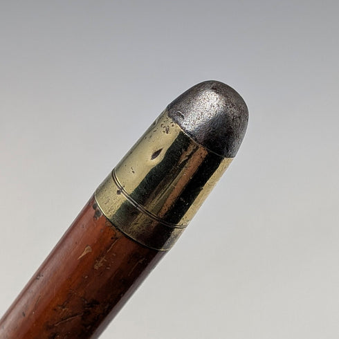 1924 年英國古董棕褐色桿純銀圓柄手杖 89 厘米