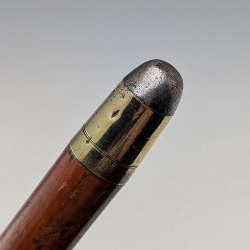1924年 英国アンティーク タンシャフト 純銀製ロンデルハンドル ステッキ 杖 89cm
