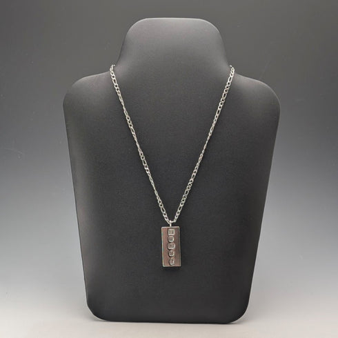 1977 British sterling silver jubilee ingot pendant 31g with necklace Ralph Weston