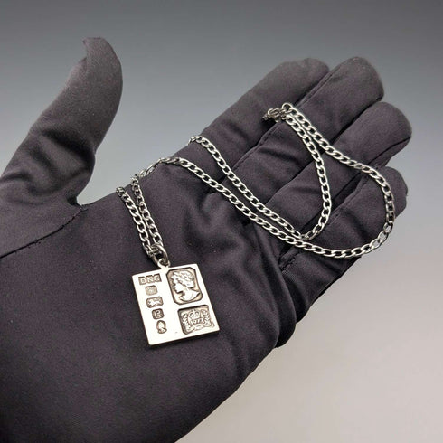 1977年 英国 純銀製 ジュビリーインゴットペンダント14g ネックレス付 DNG