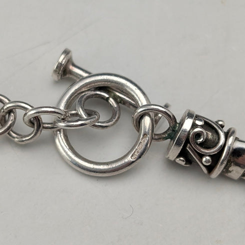 復古純銀吊墜和純銀拜占庭鏈項鍊,總重 47 克,SUARTI