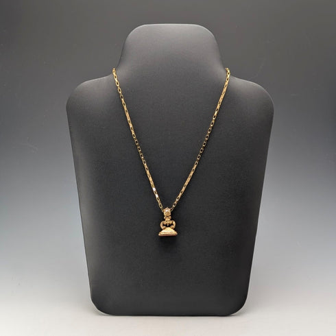 Antique rolled gold ceiling pendant with necklace