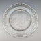 Antique American silver overlay floral decorated glass plate, 27cm diameter