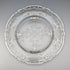 Antique American silver overlay floral decorated glass plate, 27cm diameter