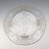 Antique American silver overlay floral decorated glass plate, 27cm diameter
