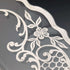 Antique American silver overlay floral decorated glass plate, 27cm diameter