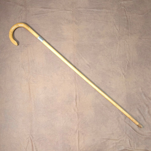 1923年 英国アンティーク タンシャフト 曲がりハンドル 純銀装飾 ステッキ 杖 91cm K&S