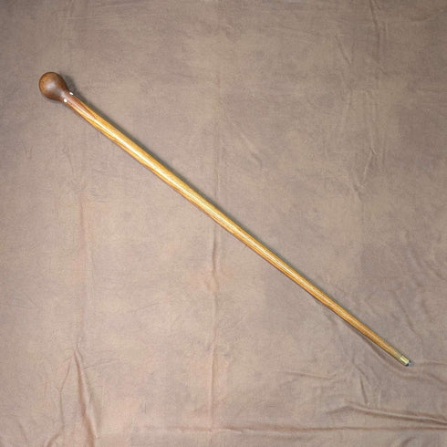 アンティーク ブラウン&タン 寄木ロンデルハンドル ステッキ 杖 88cm