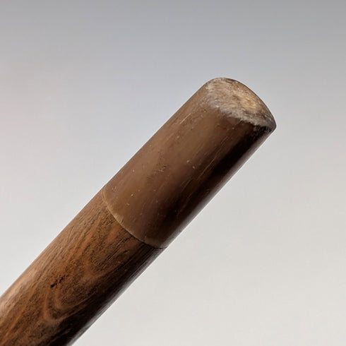 1923年 英国アンティーク タンシャフト 曲がりハンドル 純銀装飾 ステッキ 杖 91cm K&S