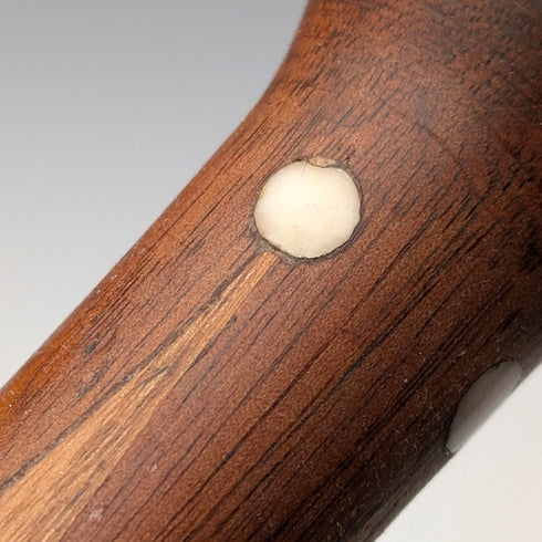 古董棕色和棕褐色鑲嵌圓柄手杖 88 厘米