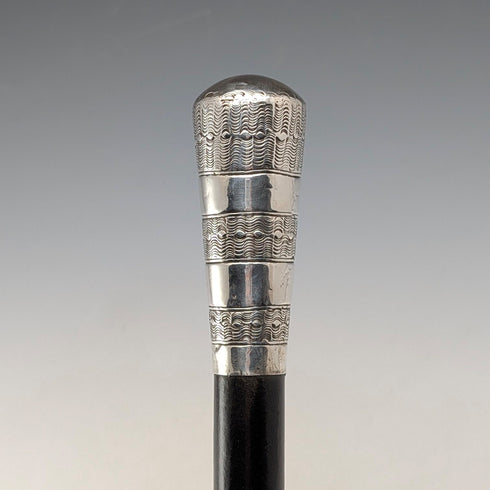 1922 年英國古董黑軸純銀圓柄手杖 91 公分女士