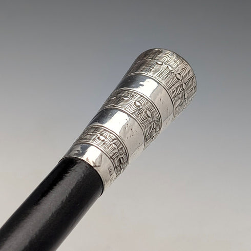 1922 年英國古董黑軸純銀圓柄手杖 91 公分女士