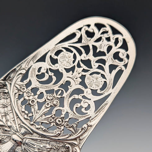 ヴィンテージ コンチネンタルシルバー製 帆船透かし装飾 ペストリーサーバ 83g