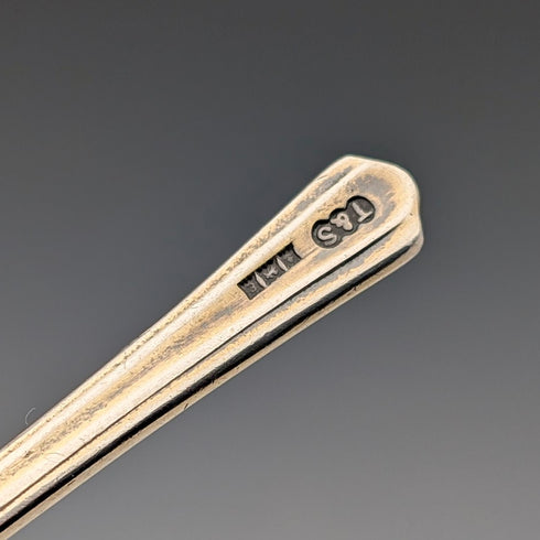 1954年 英国ヴィンテージ エナメル装飾 純銀製 コーヒースプーン6本セット 計72g Turner&Simpson ケース入