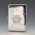 1897 British antique sterling silver double door card case, mirror finish, coat of arms engraved, 107g
