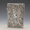 1897 British antique relief angel sculpture sterling silver card case 79g William Comyns