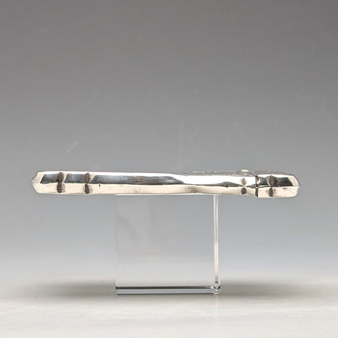 1901 British antique scroll engraved sterling silver card case 68g WILLIAM M. HAYES