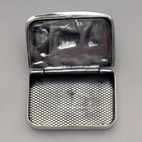 Vintage Hunting Relief Decorated Sterling Silver Square Box 69g