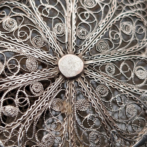 Vintage silver filigree purse with chain, coin purse, 40g