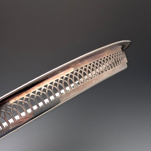 復古英國銀盤橢圓形畫廊托盤,寬 40 厘米