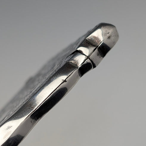 1901 British antique scroll engraved sterling silver card case 68g WILLIAM M. HAYES