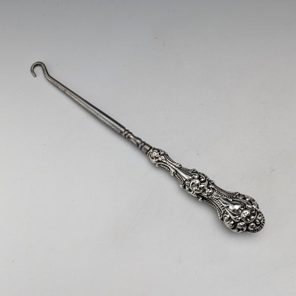 Early 20th century American antique sterling silver handle button hook