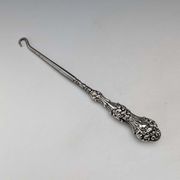Early 20th century American antique sterling silver handle button hook
