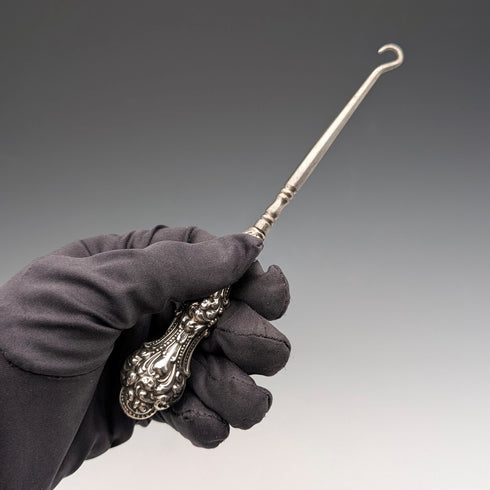 20世紀初頭 米国アンティーク 純銀ハンドル ボタンフック