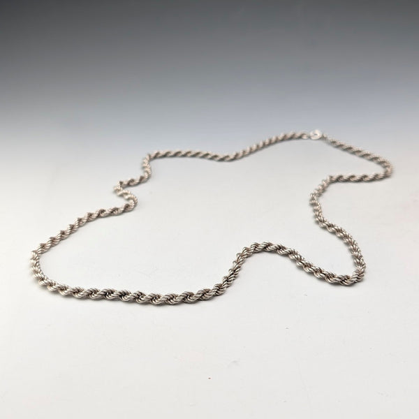 英國復古純銀扭鏈項鍊 63 公分 International Bulleton&Metal Brokers
