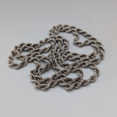 British Vintage Sterling Silver Twisted Chain Necklace 63cm International Bulleton&Metal Brokers