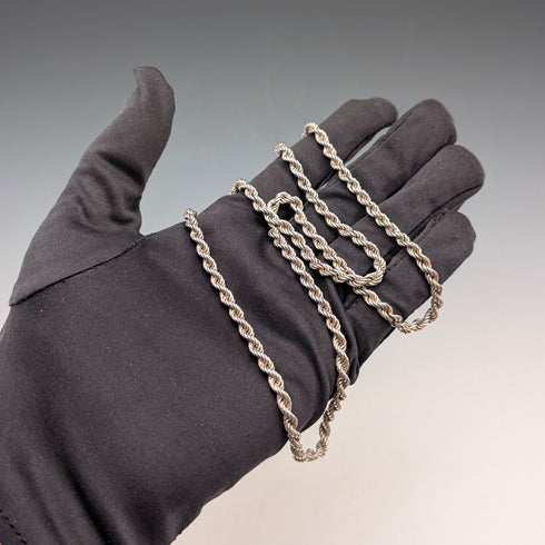 British Vintage Sterling Silver Twisted Chain Necklace 63cm International Bulleton&Metal Brokers