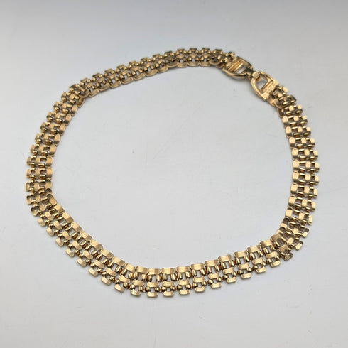 英国ヴィンテージ 9ctロールドゴールド パンサーリンク ネックレス Henry Griffith & Sons Ltd