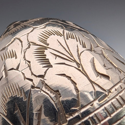 ヴィンテージ シルバープレート 卵型 調味料入れペア