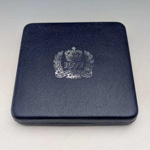 1977年 英国 純銀製 シルバージュビリー クラウン銀貨4個セット 計113g ケース入 Pobjoy Mint