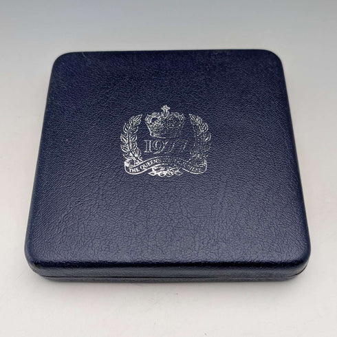 1977年 英国 純銀製 シルバージュビリー クラウン銀貨4個セット 計113g ケース入 Pobjoy Mint