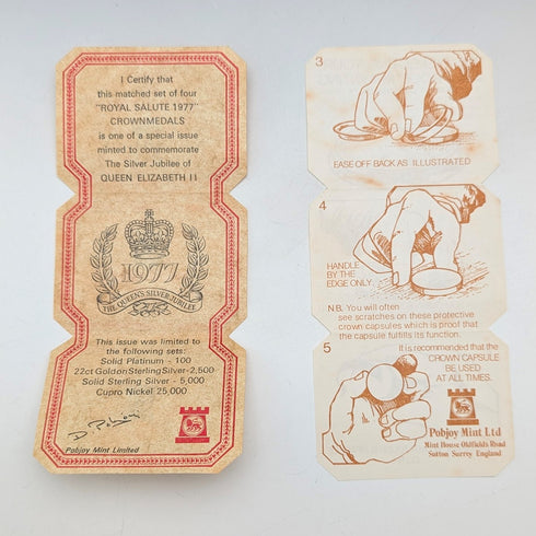 1977年 英国 純銀製 シルバージュビリー クラウン銀貨4個セット 計113g ケース入 Pobjoy Mint