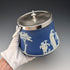 Antique British Wedgwood Biscuit Barrel Jasperware Royal Blue
