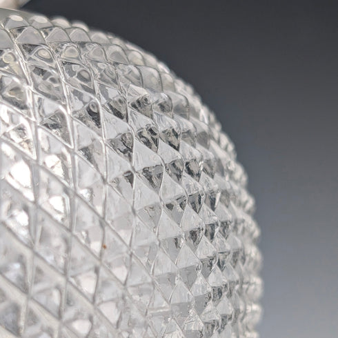 復古英國釘紋玻璃罐,附手柄和鍍銀蓋