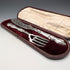 Circa 1852 British antique sterling silver handle fish server pair in case by John Gilbert