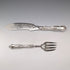 Circa 1852 British antique sterling silver handle fish server pair in case by John Gilbert