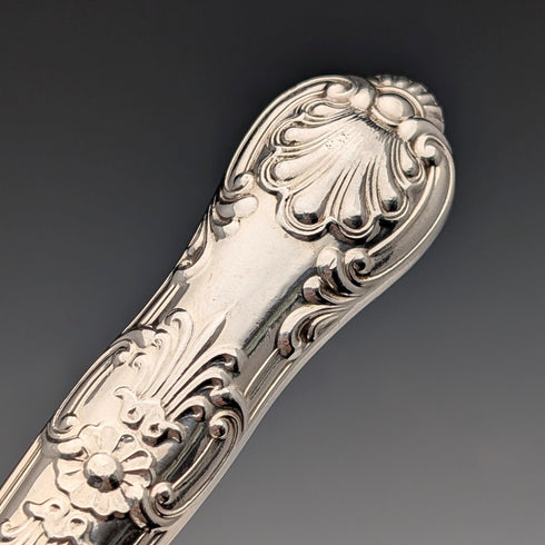 1923年 英国アンティーク 総純銀製 フィッシュカトラリーセット 6ペア 計653g 木箱入り Alexander Clarke