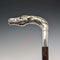 Antique British brown shaft sterling silver horsehead handle walking stick 92cm Emma Blumenstein