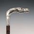 Antique British brown shaft sterling silver horsehead handle walking stick 92cm Emma Blumenstein