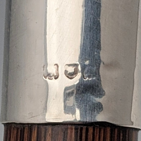 古董英國棕色軸純銀馬頭柄手杖 92 公分 Emma Blumenstein