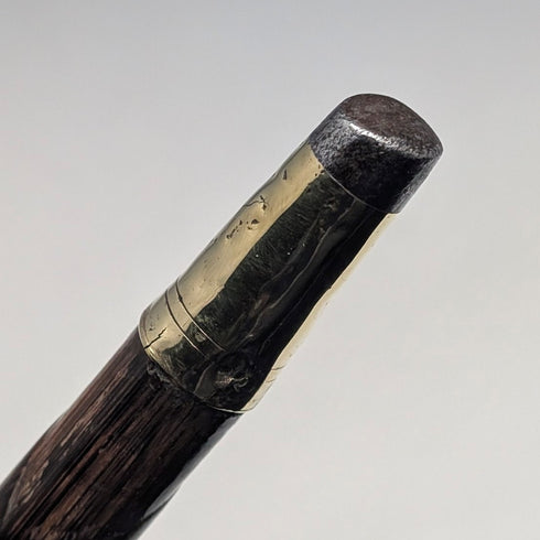 古董英國棕色軸純銀馬頭柄手杖 92 公分 Emma Blumenstein