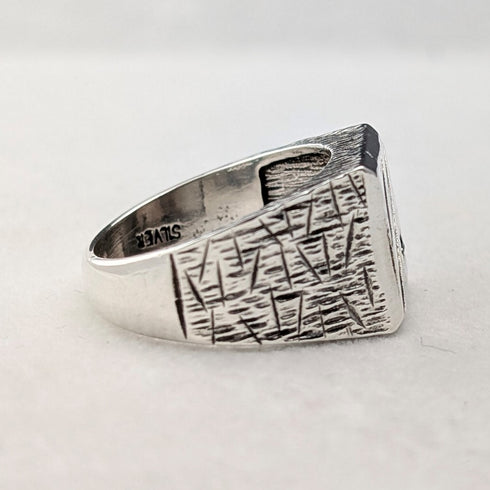 ヴィンテージ 純銀製シグネットリング 指輪(19号)