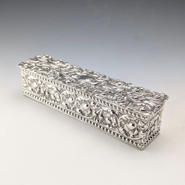 Antique British silver plated trinket box