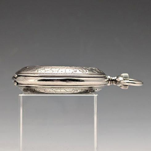 Circa 1926 Antique Longines Pocket Watch, Silver Hunter Case, Arabic Indexes, Good Working Condition